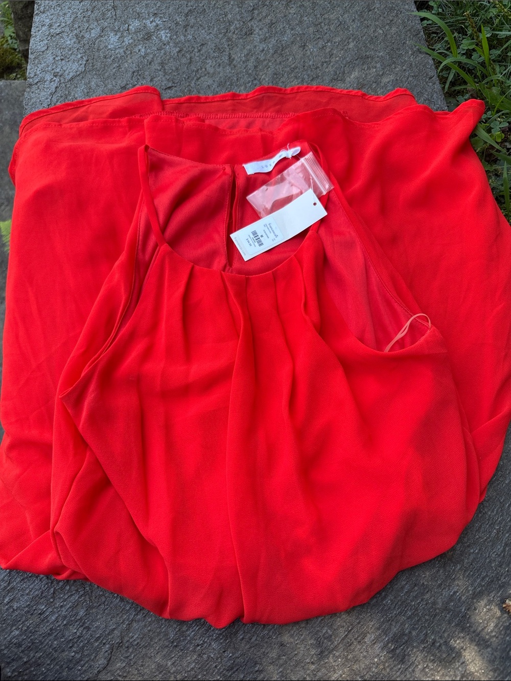 Lush Red Pleated Dress